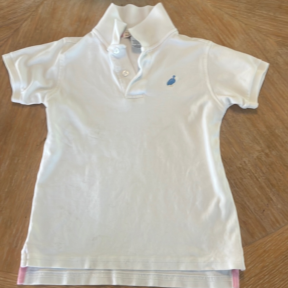 Boys white Pima cotton collard shirt